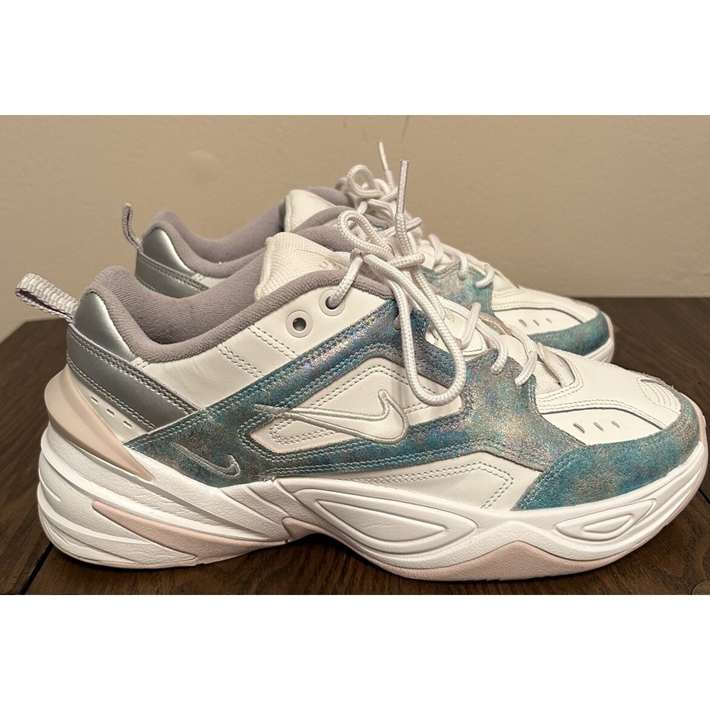 Nike M2K Tekno Iridescent White Blue Platform Shoes A03108 Size 10